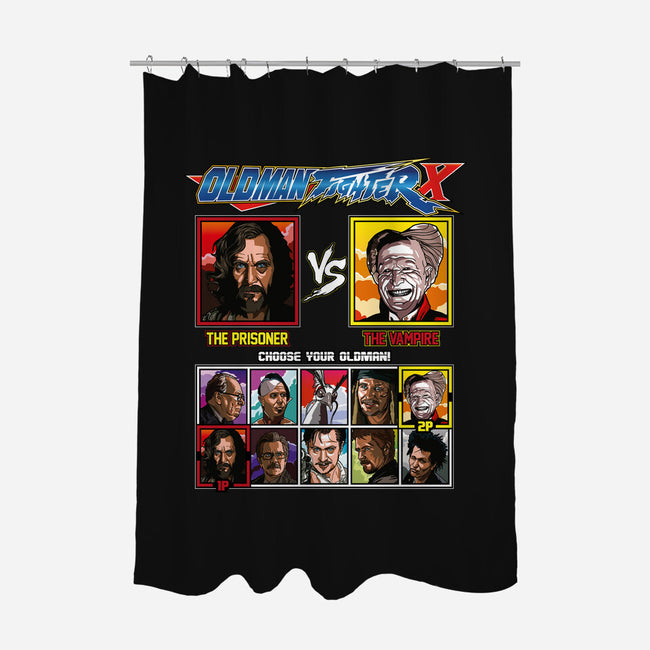 Oldman Fighter-none polyester shower curtain-Retro Review