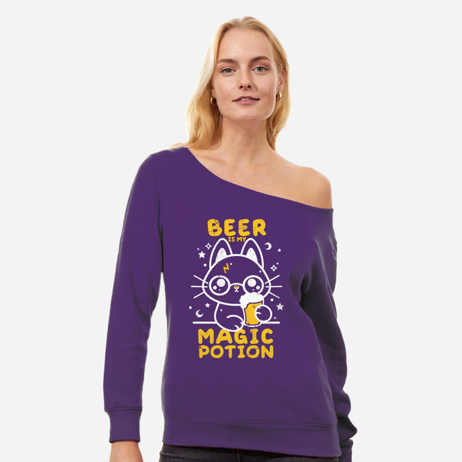 Beer Is My Magic Potion-womens off shoulder sweatshirt-NemiMakeit