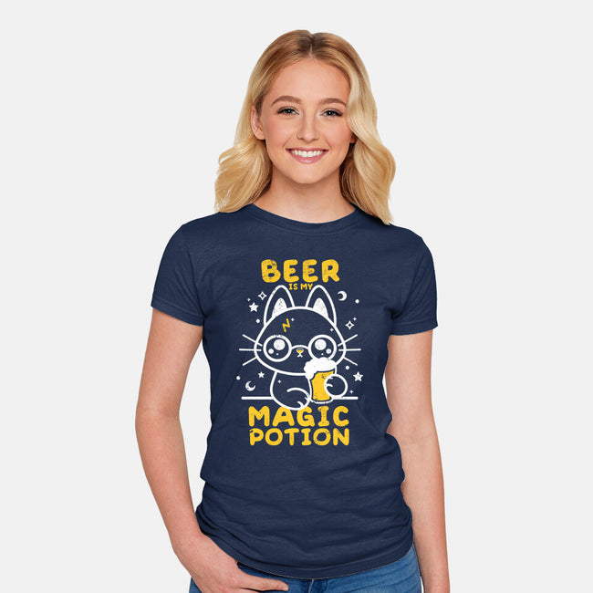 Beer Is My Magic Potion-womens fitted tee-NemiMakeit