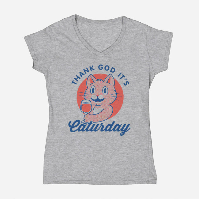 Caturday-womens v-neck tee-Thiago Correa