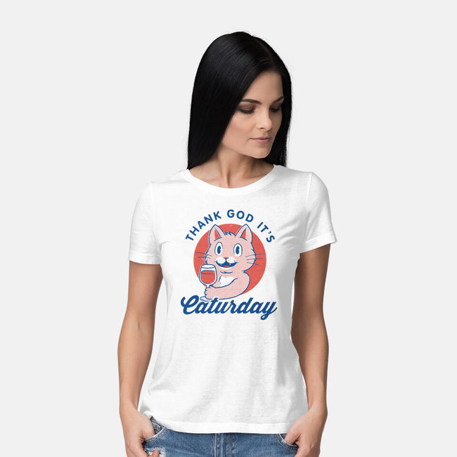 Caturday-womens basic tee-Thiago Correa