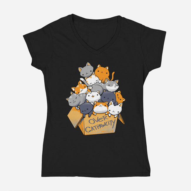 Over Catpawcity-womens v-neck tee-tobefonseca