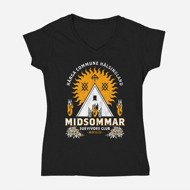 Midsommar Survival Club-womens v-neck tee-Nemons