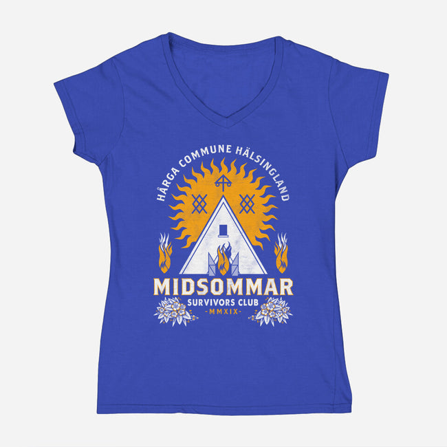 Midsommar Survival Club-womens v-neck tee-Nemons