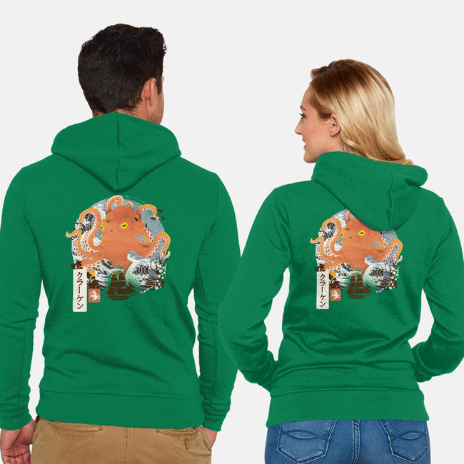 Kraken Adventure-unisex zip-up sweatshirt-dandingeroz