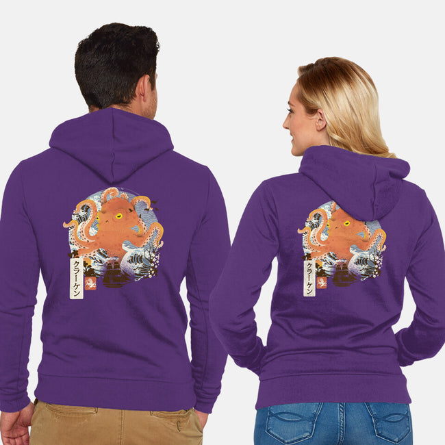 Kraken Adventure-unisex zip-up sweatshirt-dandingeroz