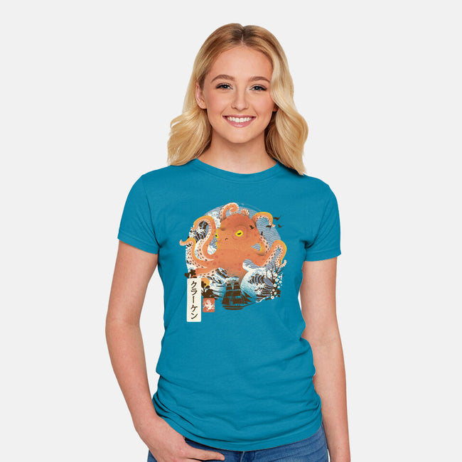 Kraken Adventure-womens fitted tee-dandingeroz