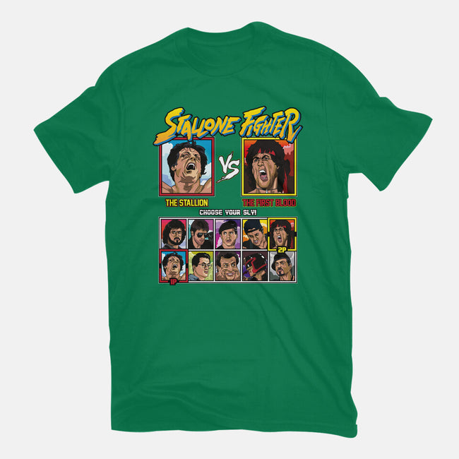 Stallone Fighter-womens fitted tee-Retro Review