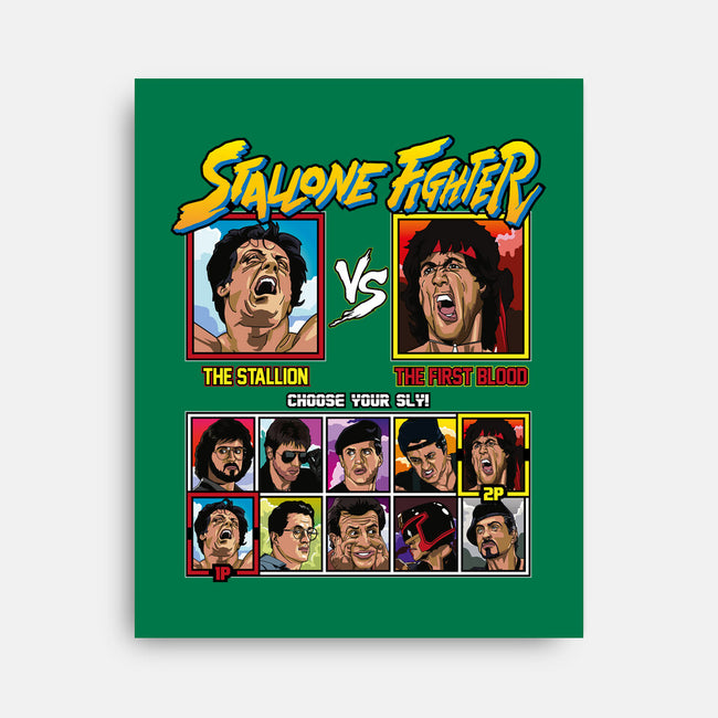 Stallone Fighter-none stretched canvas-Retro Review