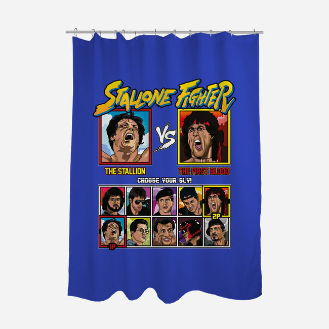 Stallone Fighter-none polyester shower curtain-Retro Review