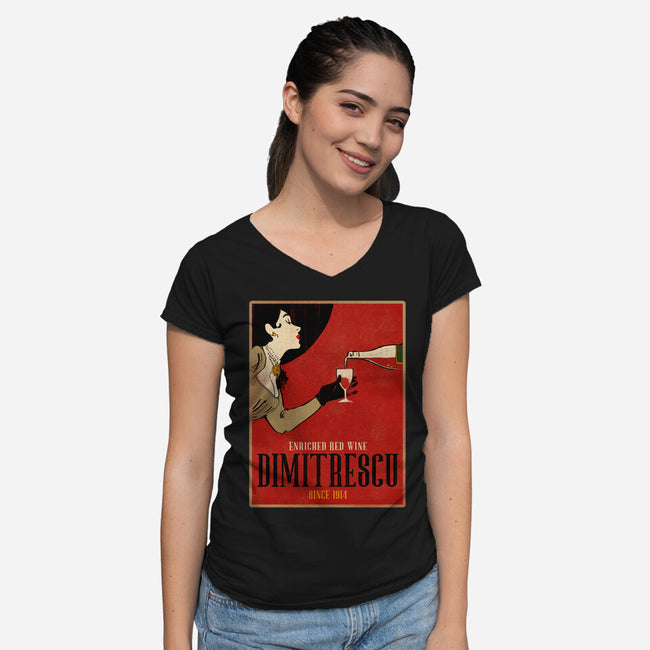 Enriched Wine-womens v-neck tee-Ursulalopez