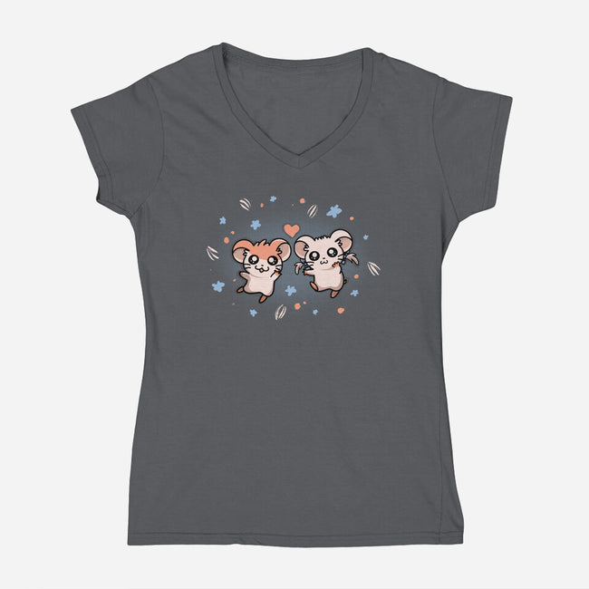 Ham Ham Love-womens v-neck tee-Mushita