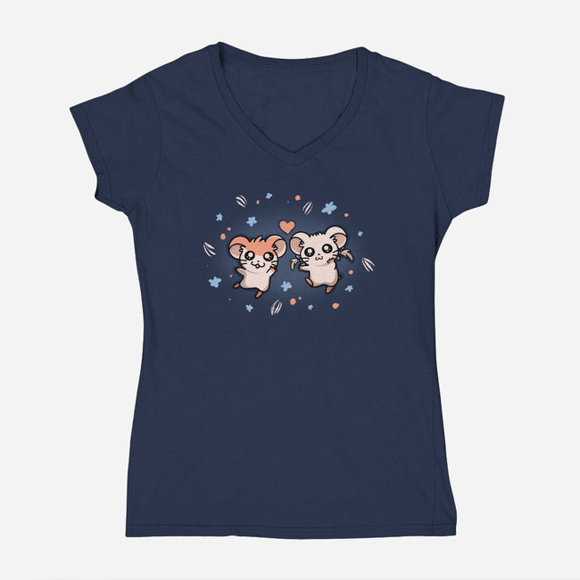 Ham Ham Love-womens v-neck tee-Mushita