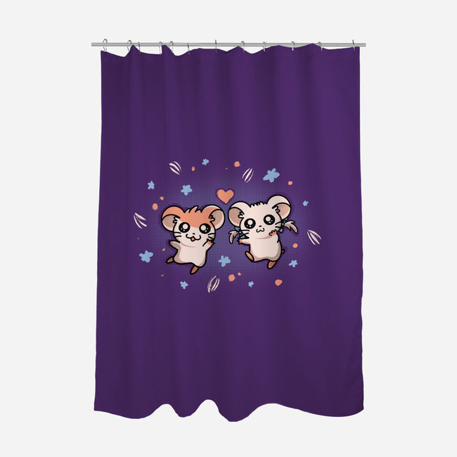 Ham Ham Love-none polyester shower curtain-Mushita