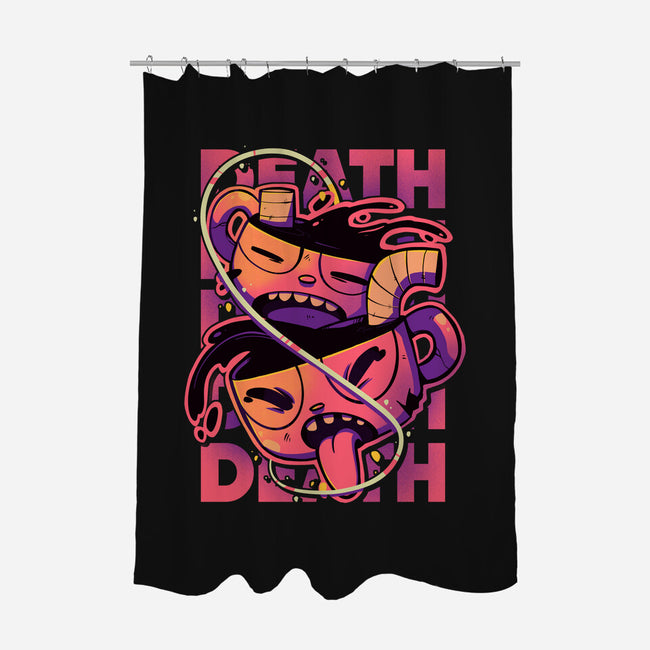 Cupdeath-none polyester shower curtain-Kabuto Studio