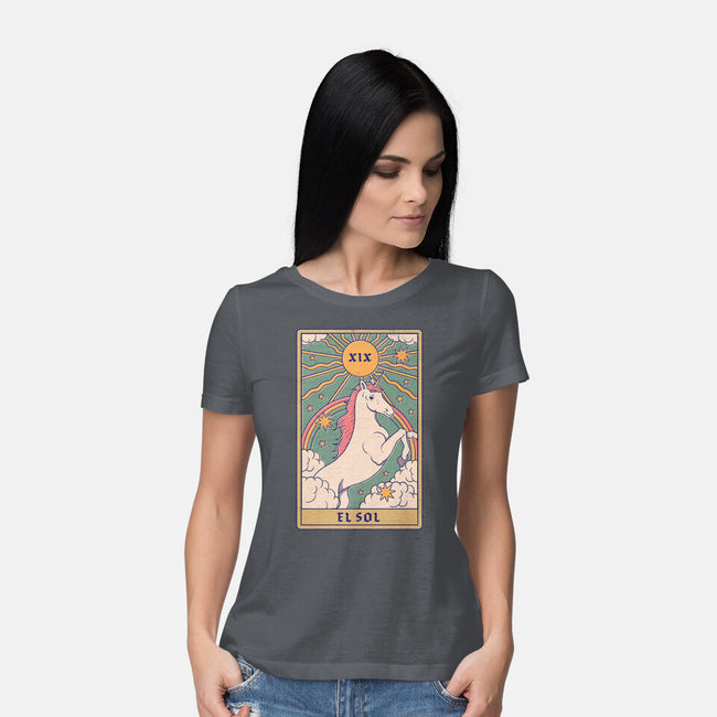 Unicorn Tarot-womens basic tee-Thiago Correa