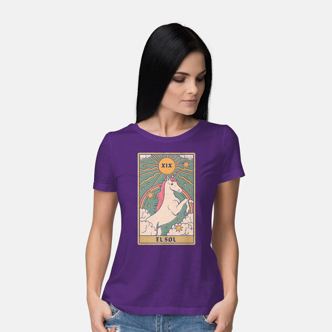 Unicorn Tarot-womens basic tee-Thiago Correa