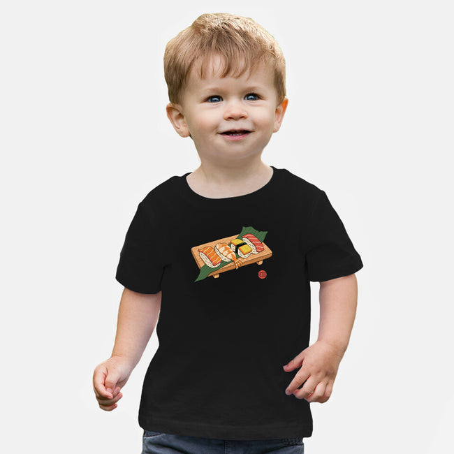 Sushi Ukiyo-E-baby basic tee-vp021