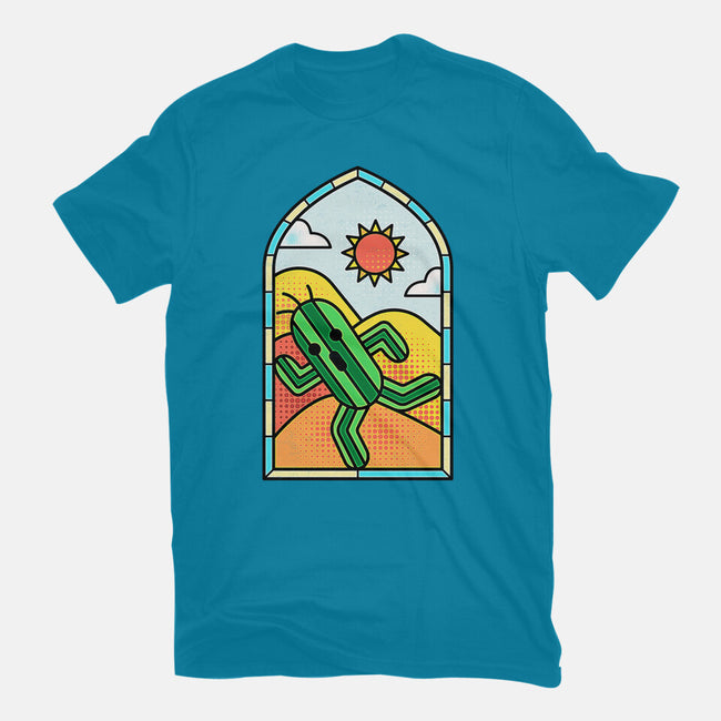 Stained Glass Cactuar-womens fitted tee-Logozaste