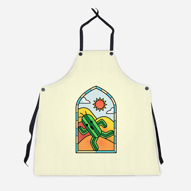 Stained Glass Cactuar-unisex kitchen apron-Logozaste