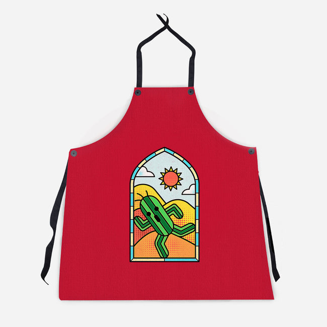 Stained Glass Cactuar-unisex kitchen apron-Logozaste