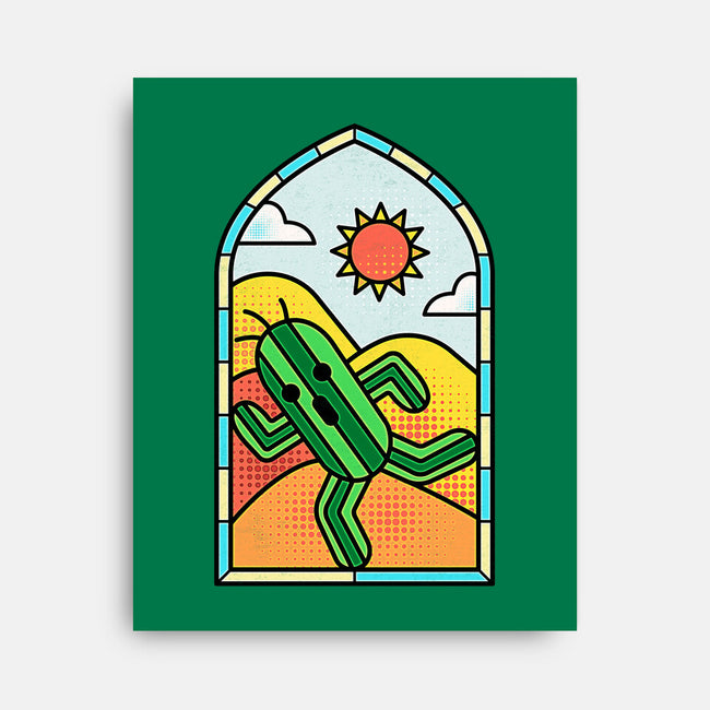 Stained Glass Cactuar-none stretched canvas-Logozaste