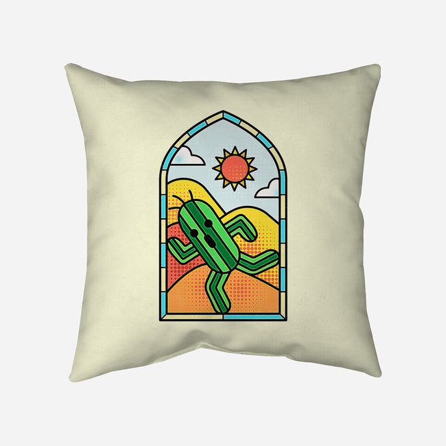 Stained Glass Cactuar-none removable cover throw pillow-Logozaste