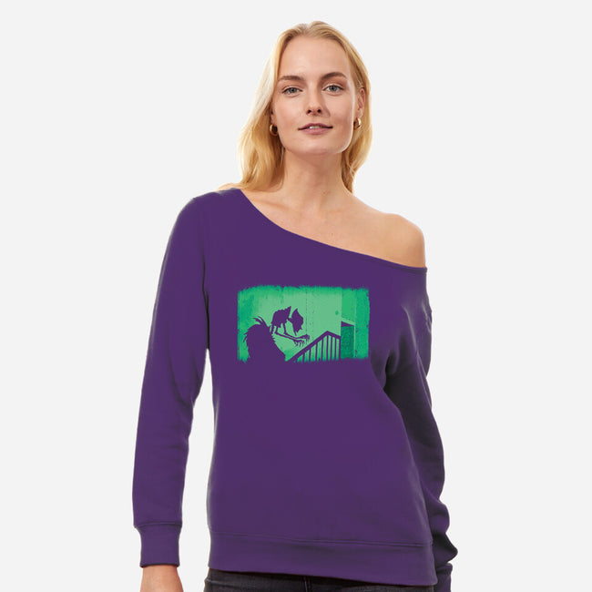 Momferatu-womens off shoulder sweatshirt-dalethesk8er