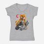 Moon Samurai-womens v-neck tee-heydale