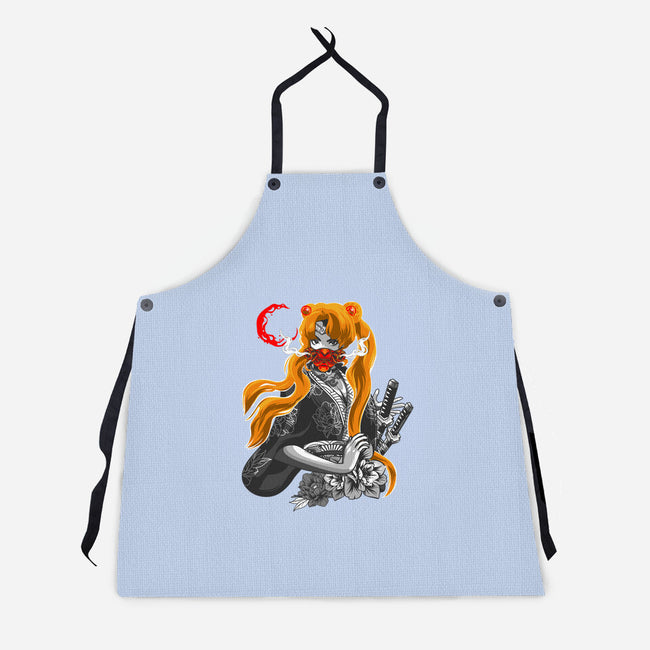 Moon Samurai-unisex kitchen apron-heydale