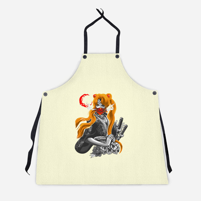 Moon Samurai-unisex kitchen apron-heydale