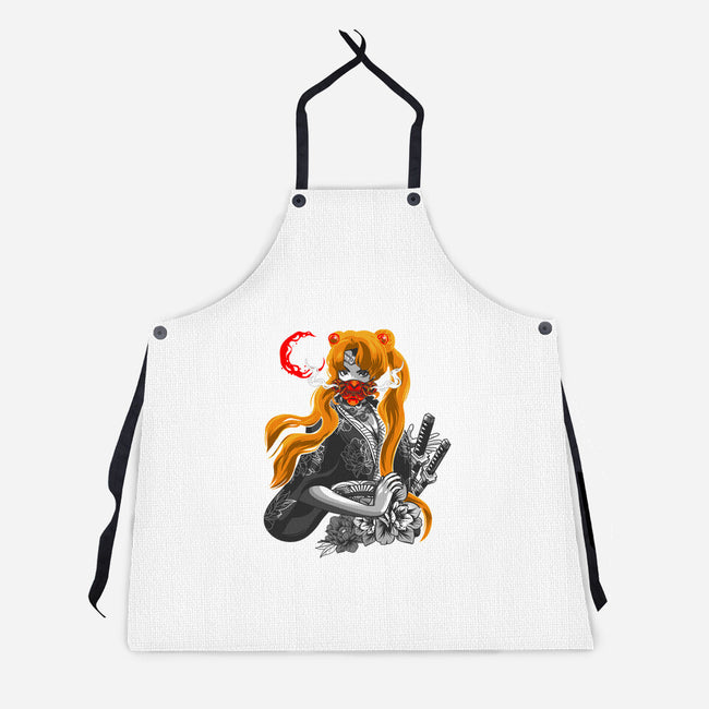 Moon Samurai-unisex kitchen apron-heydale