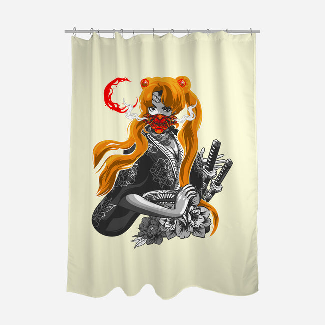 Moon Samurai-none polyester shower curtain-heydale