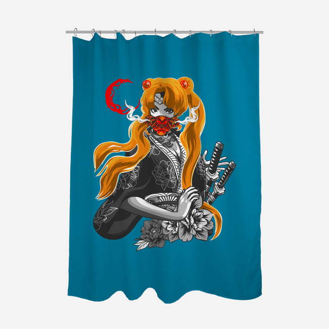 Moon Samurai-none polyester shower curtain-heydale