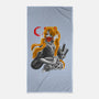 Moon Samurai-none beach towel-heydale