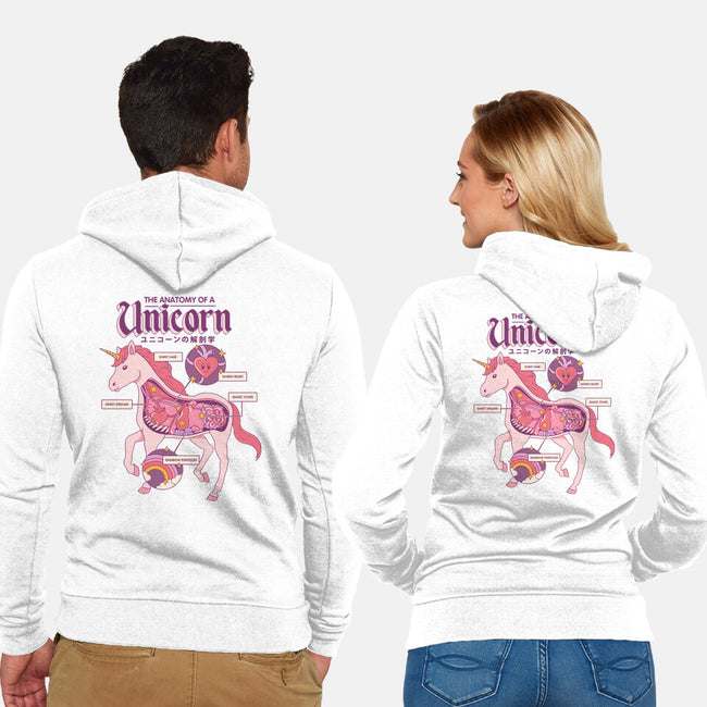 The Anatomy Of A Unicorn-unisex zip-up sweatshirt-Thiago Correa
