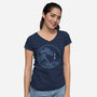 Neon Wave-womens v-neck tee-fanfreak1