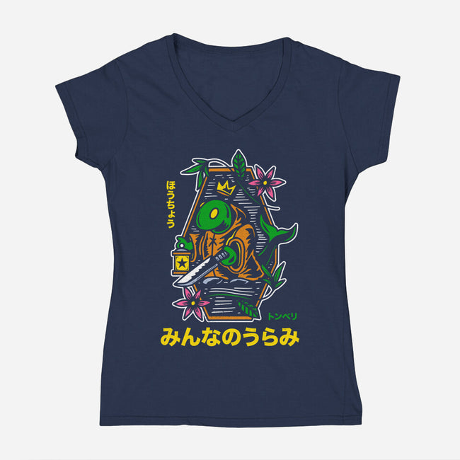 Tonberry Tattoo-womens v-neck tee-Logozaste