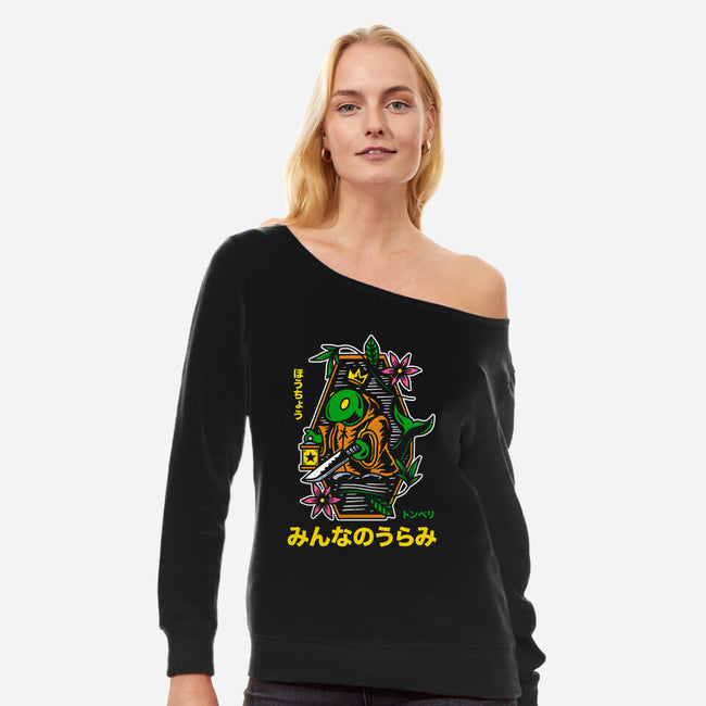 Tonberry Tattoo-womens off shoulder sweatshirt-Logozaste