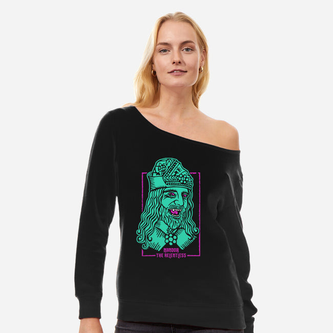 Nandor The Relentless-womens off shoulder sweatshirt-CappO