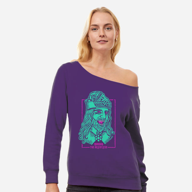 Nandor The Relentless-womens off shoulder sweatshirt-CappO