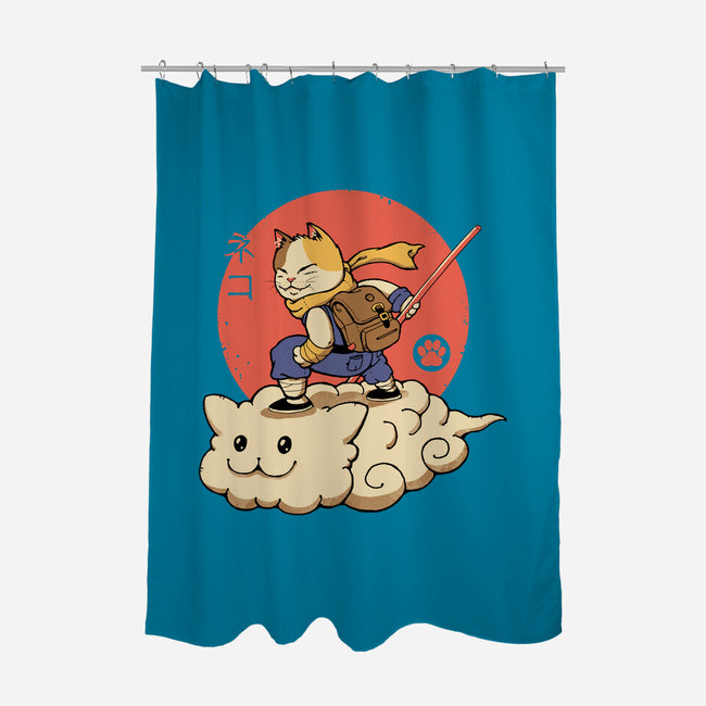 Kitten Cloud-none polyester shower curtain-vp021