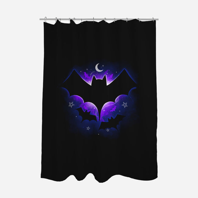 Bat Space-none polyester shower curtain-Vallina84