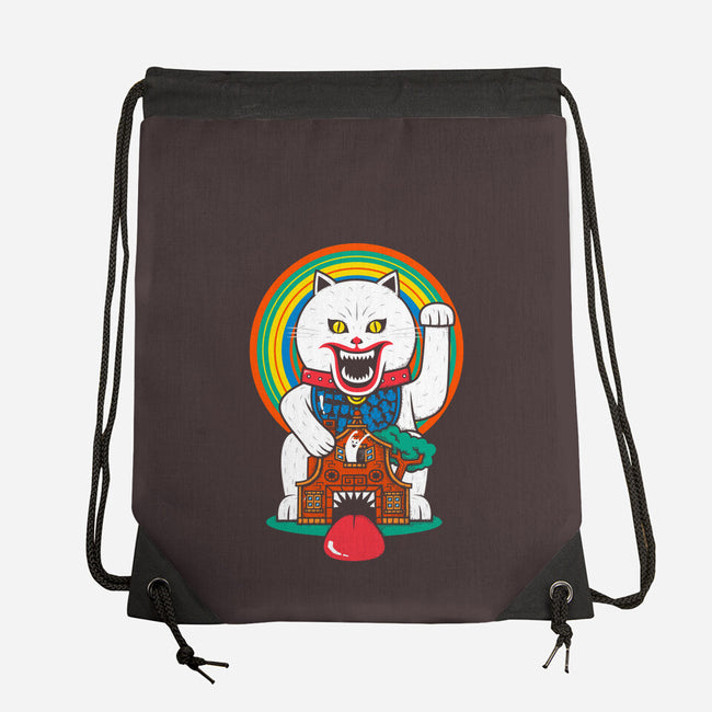 Haunted Cat House-none drawstring bag-krisren28