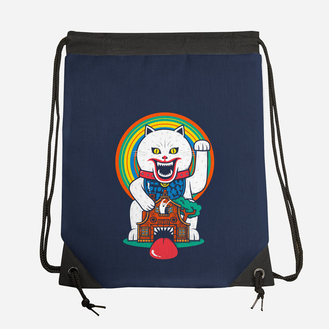 Haunted Cat House-none drawstring bag-krisren28