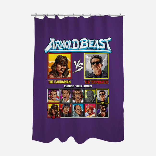 Arnold Beast-none polyester shower curtain-Retro Review