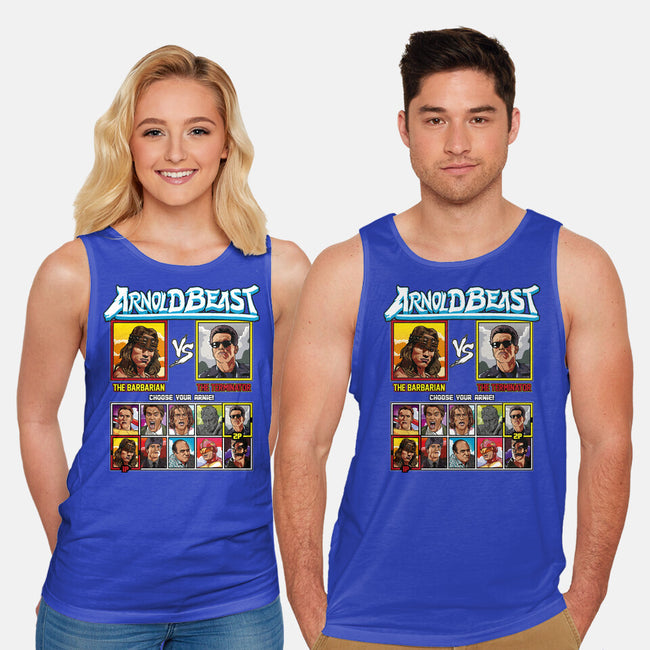 Arnold Beast-unisex basic tank-Retro Review