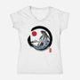Enso Kaiju-womens v-neck tee-DrMonekers