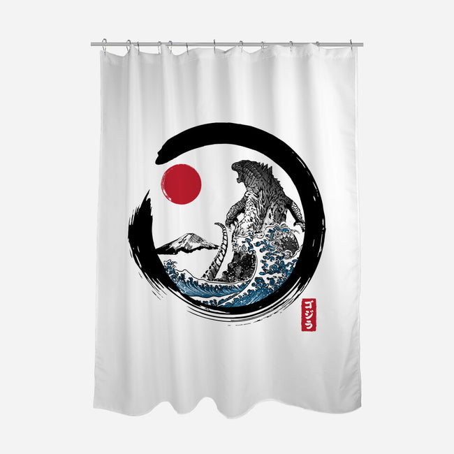 Enso Kaiju-none polyester shower curtain-DrMonekers
