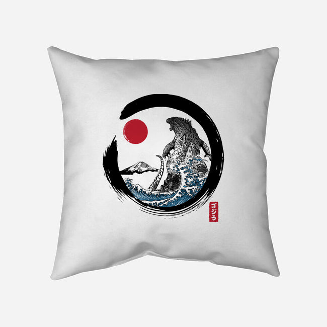 Enso Kaiju-none removable cover w insert throw pillow-DrMonekers